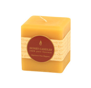 Honey Candles - Square Pillars - 4 colours by Honey Candles - Ebambu.ca natural health product store - free shipping <59$