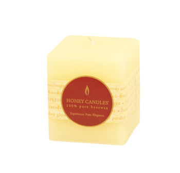 Honey Candles - Square Pillars - 4 colours by Honey Candles - Ebambu.ca natural health product store - free shipping <59$
