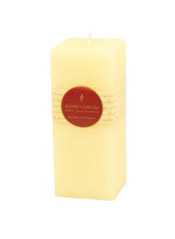 Honey Candles - Square Pillars - 4 colours by Honey Candles - Ebambu.ca natural health product store - free shipping <59$