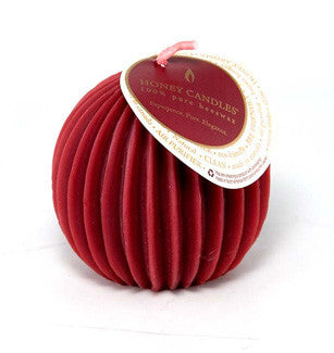 Honey Candles - Fluted Sphere Candles - 12 colours by Honey Candles - Ebambu.ca natural health product store - free shipping <59$