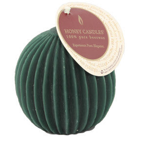 Honey Candles - Fluted Sphere Candles - 12 colours by Honey Candles - Ebambu.ca natural health product store - free shipping <59$