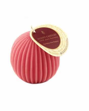 Honey Candles - Fluted Sphere Candles - 12 colours by Honey Candles - Ebambu.ca natural health product store - free shipping <59$