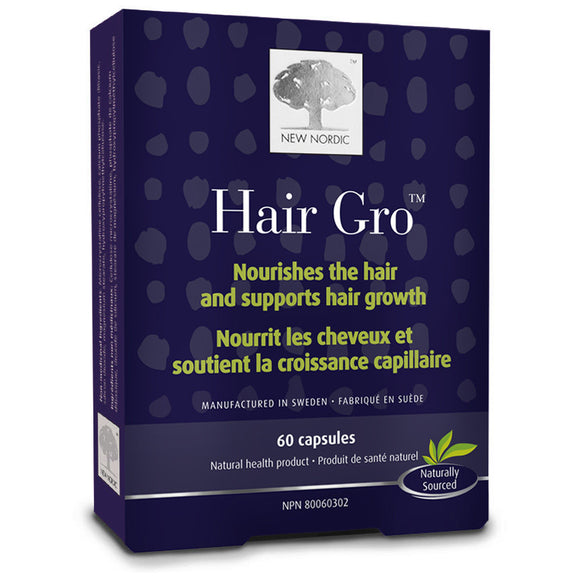 New Nordic Hair gro 60 caps by New Nordic - Ebambu.ca natural health product store - free shipping <59$