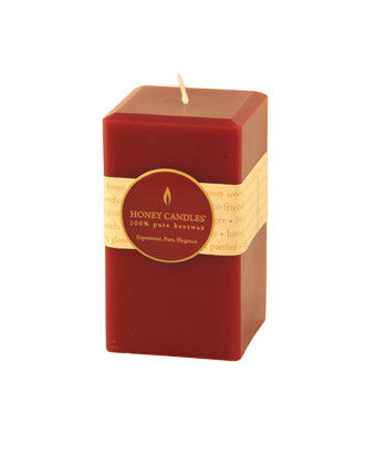 Honey Candles - Square Pillars - 4 colours by Honey Candles - Ebambu.ca natural health product store - free shipping <59$