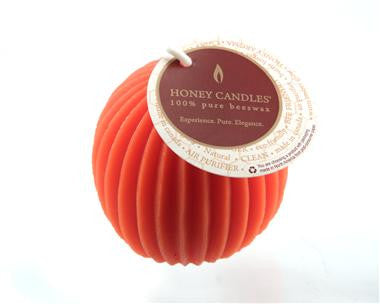 Honey Candles - Fluted Sphere Candles - 12 colours by Honey Candles - Ebambu.ca natural health product store - free shipping <59$