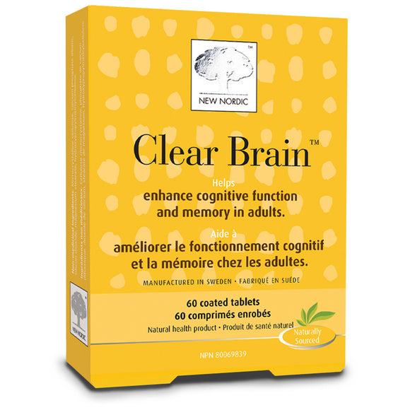 New Nordic Clear Brain 60 coated tablets by New Nordic - Ebambu.ca natural health product store - free shipping <59$